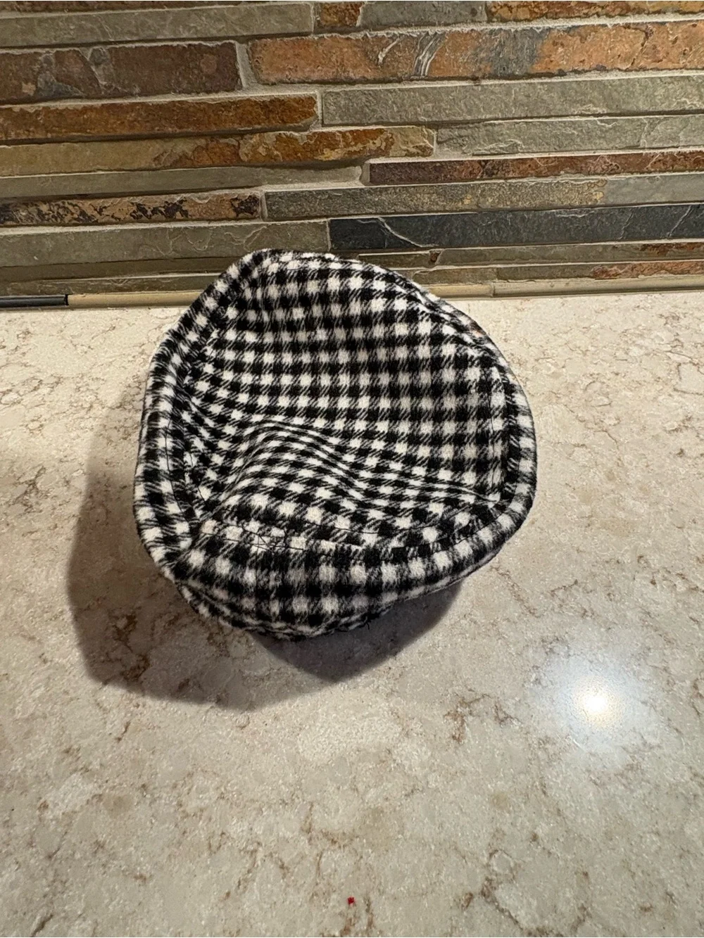 2 Black & White Houndstooth Baker Boy Caps